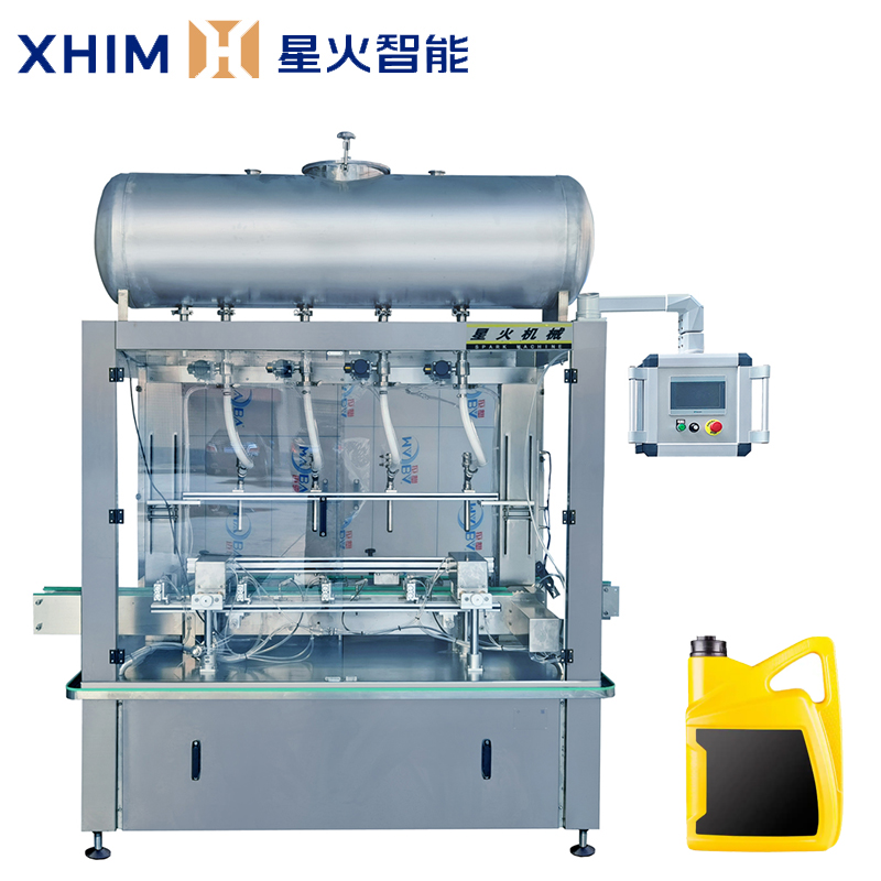 自動化四頭稱重灌裝機-液體智能灌裝設備