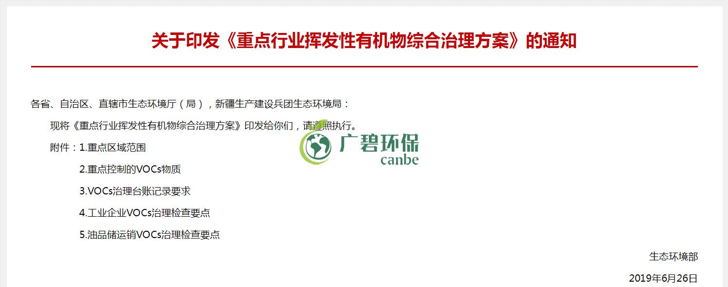 生態環境部印發《重點行業揮發性有機（jī）物綜合治理方案》(圖2)